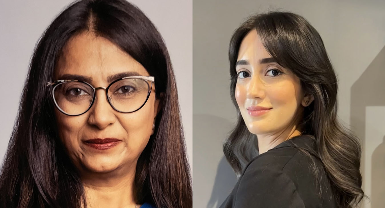 Two women's faces.