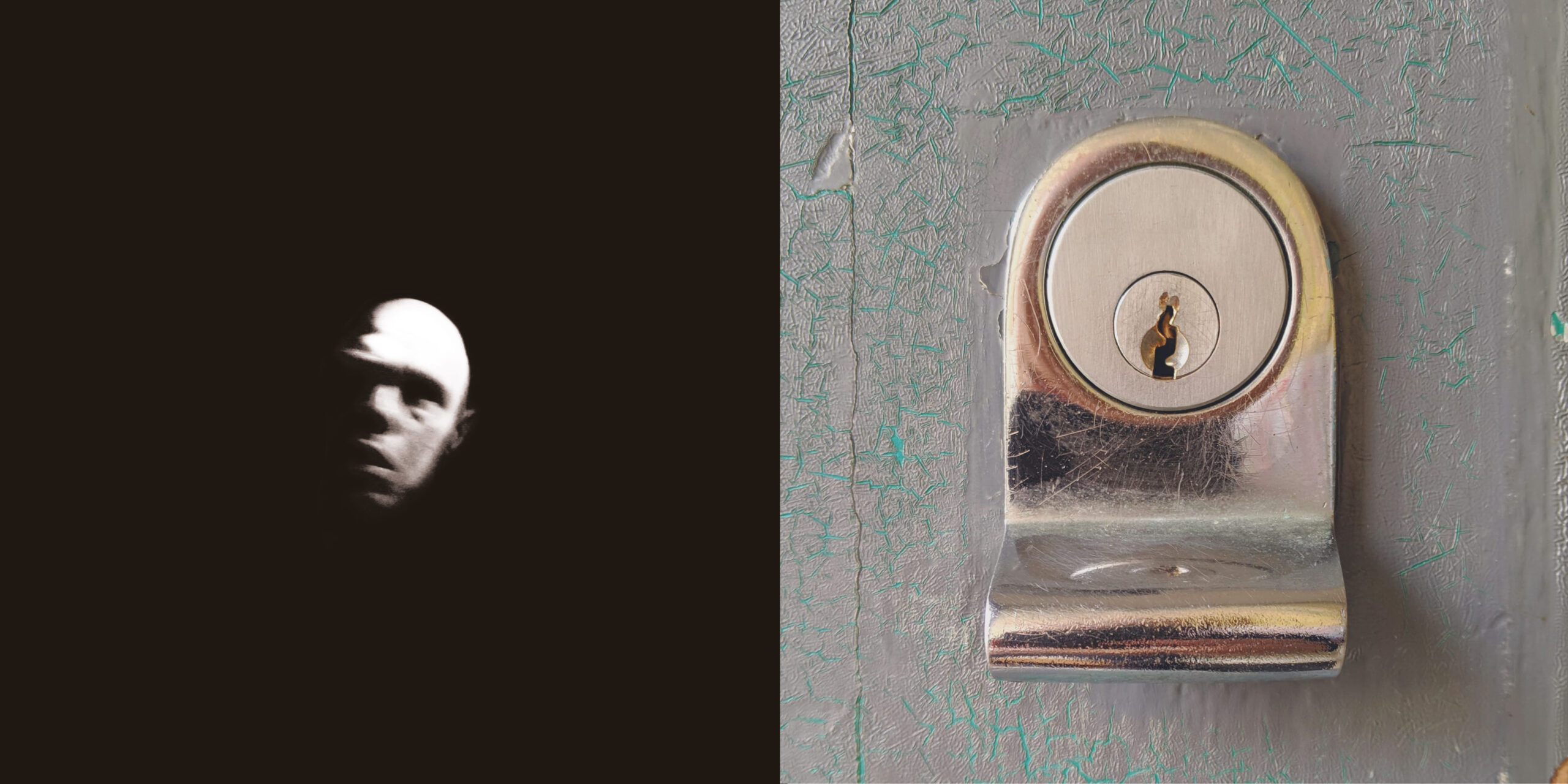 Promotional image for the CAPStone project. Left image is a grainy headshot of Cappo, left image is a close up photo of a door lock.