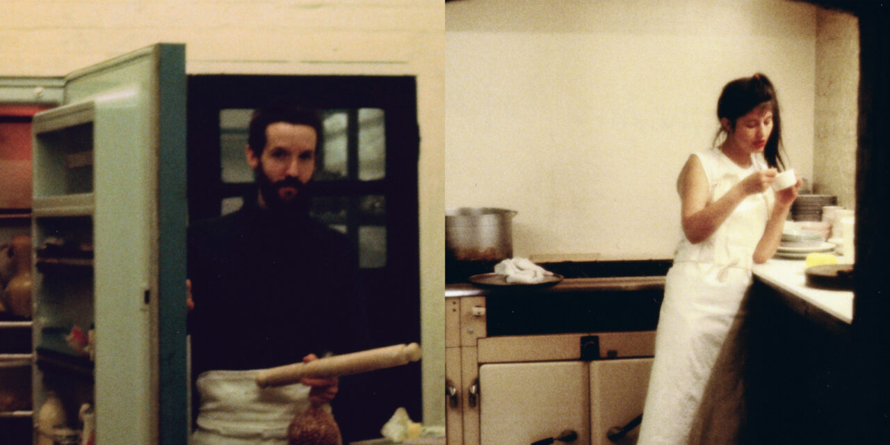 A split image showing William English and Sandra Cross working in The Dining Room