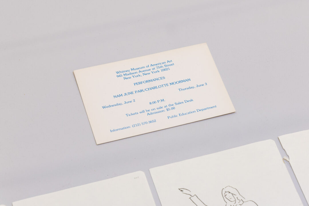 Nam Jun Paik, Charlotte Moorman, PERFORMANCES Invitation, 1982, Mailed Invite