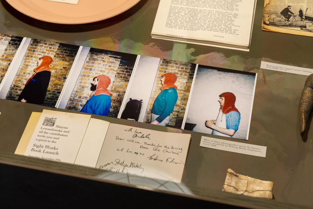 Vitrine showing materials related to the Dining Room restaurant (1980-1990)