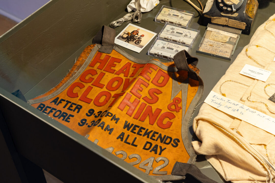 Vitrine presenting materials belonging to Captain Maurice Seddon