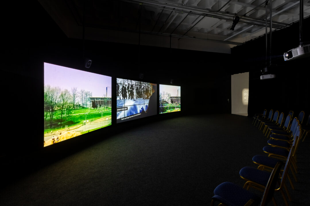 Installation view: Naeem Mohaiemen, THROUGH A MIRROR, DARKLY