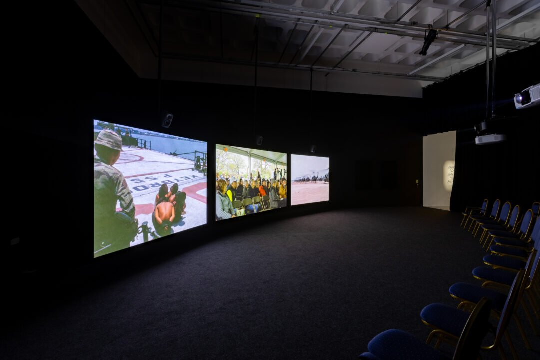 Installation view: Naeem Mohaiemen, THROUGH A MIRROR, DARKLY