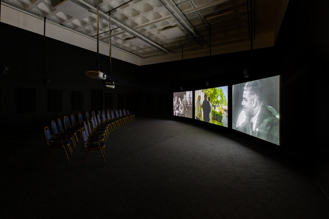 Installation view: Naeem Mohaiemen, THROUGH A MIRROR, DARKLY